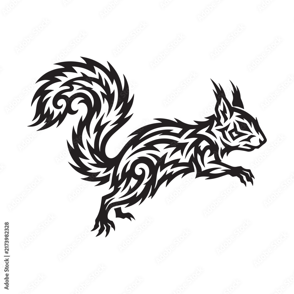 Fototapeta premium Tribal Tattoo Fox Logo Design Concept.
