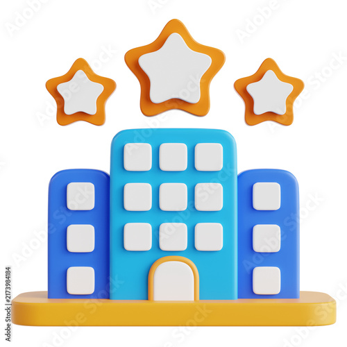 Five Star Hotel 3D Icon