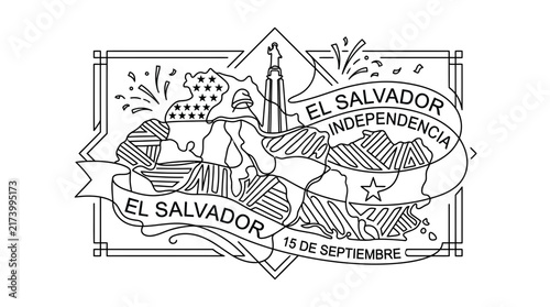 El Salvador Independence Day Vector Illustration for September 15 Celebration