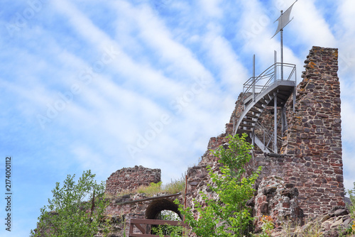 View of the Hohnstein castle ruins, South Harz Nature Park, Harz – Germany.