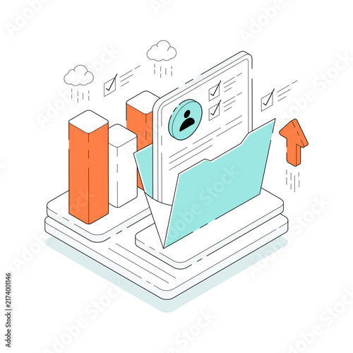 Modern design illustration of employee folder 