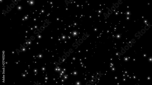 Sparkling glowing stars isolated on green background. 4K Keylight Animation.