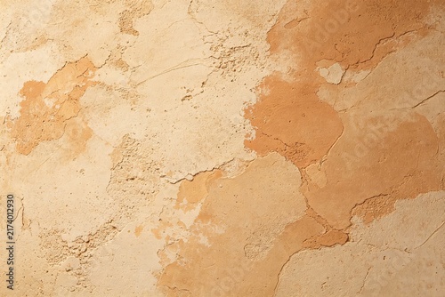 Wabi-Sabi Mud Wall Texture, Uneven Plaster Surface in Warm Earthy Beige