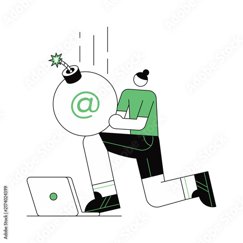 Caught A Virus Bomb Vector Illustration Eps 10 File