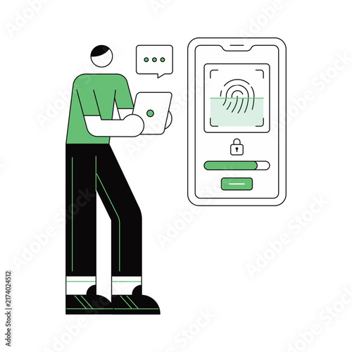 Fingerprint Scanning Vector Illustration Eps 10 File