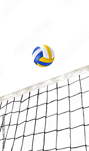 Volleyball Net and Ball Dynamic Sports Competition Concept for Beach Volleyball, Recreation, Fitness and Athletic Game Illustration Hand drawn on a transparent background