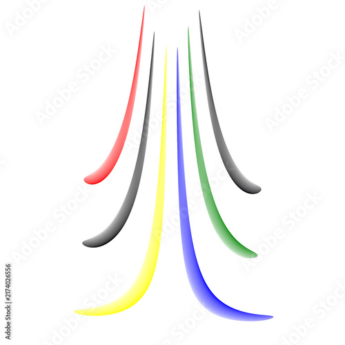 фотографія Motivo grafico astratto con linee curve e concentriche con effetto 3D