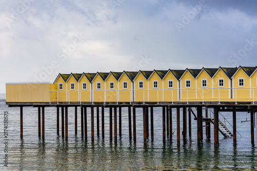 фотографія Helsingborg, Sweden  A view of the landmark open air bathhouse on the Oresund called Palsjobaden