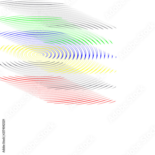 Принти на полотні Motivo grafico astratto con linee curve e concentriche con effetto 3D