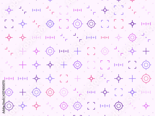 Registration Marks Technical Line Art Pattern