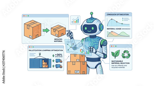 AI Robot Optimizing Logistics and Shipping Processes