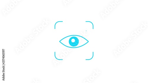 Sensitive content warning eye icon animation isolated on background