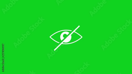 Sensitive content warning eye icon animation isolated on background
