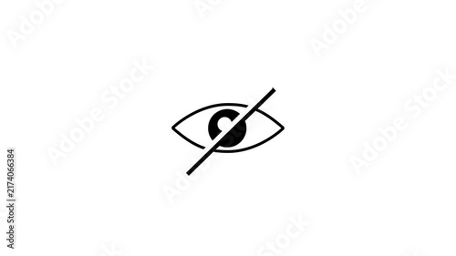 Sensitive content warning eye icon animation isolated on background