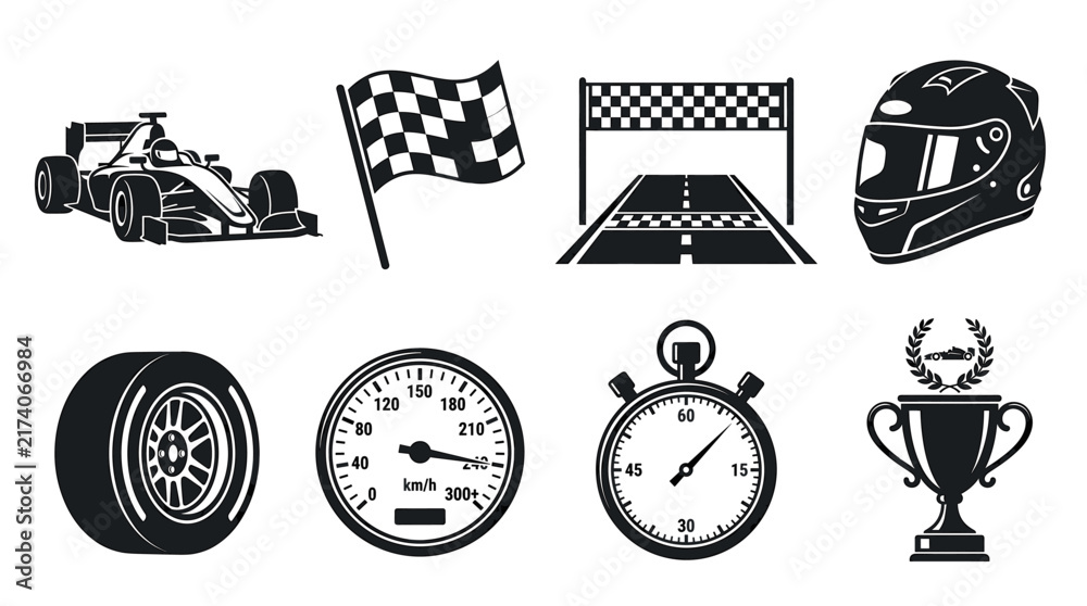Obraz premium Formula One Racing Icon Set