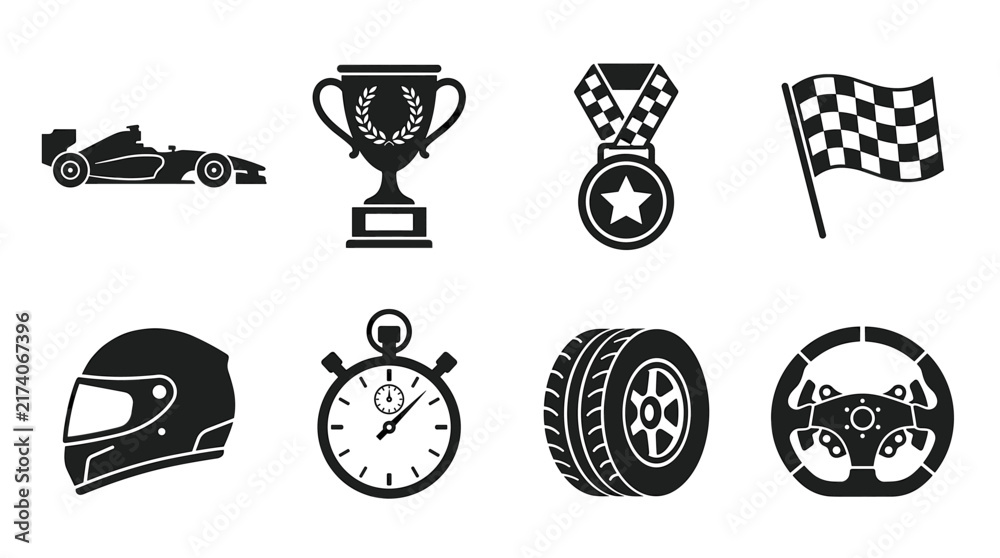 Fototapeta premium Formula One Racing Icon Set