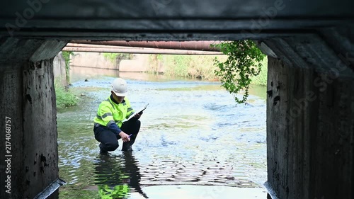 Civil Engineer Conducting Drainage Infrastructure Inspection