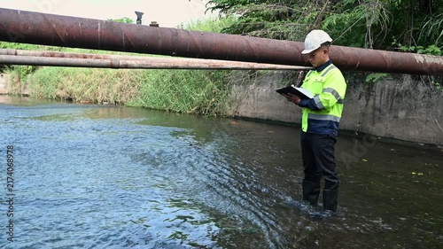 Civil Engineer Conducting Drainage Infrastructure Inspection