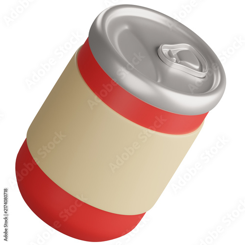 3D Icon Soda Can with soft color and simple object