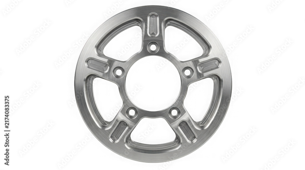 Obraz premium silver metal wheel hub adapter flange spacer disc isolated on transparent background