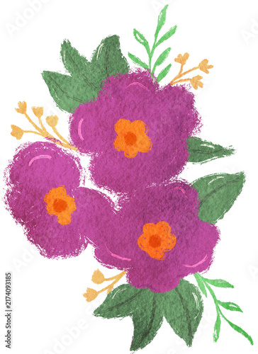 Flower Clip Art | Oil Pastel