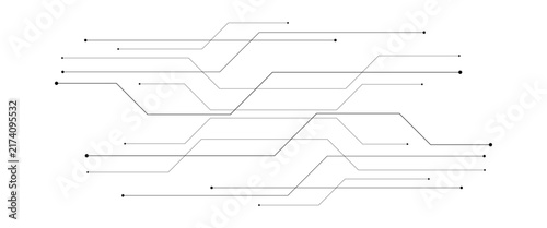 Vector circuit board background technology connected blue lines with electronics abstract background