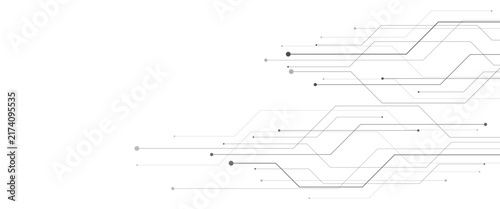 Vector circuit board background technology connected blue lines with electronics abstract background