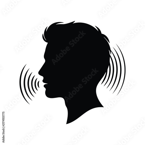 Sound silhouette icon vector flat design.