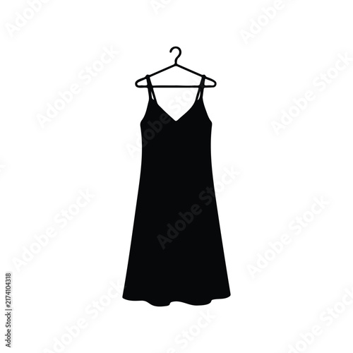 Dress silhouette icon vector flat design.