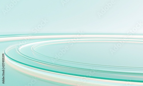 Abstract minimal turquoise backdrop with smooth glass curved lines design