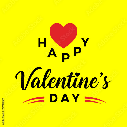 Happy valentines day text card