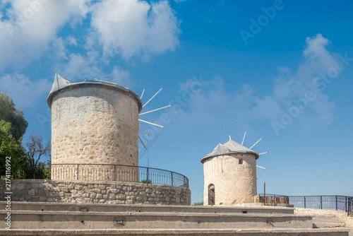 Historical Windmills at Alacati, Izmir Turkey