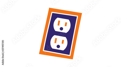 Electrical Outlet Icon Isolated on White Background