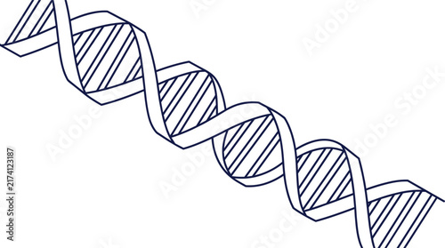 Фотография Abstract three dimensional DNA double helix strand ribbon graphic for science ba