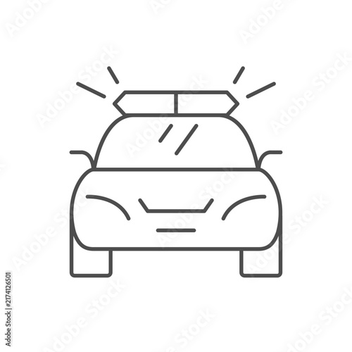 Car with flashing light icon