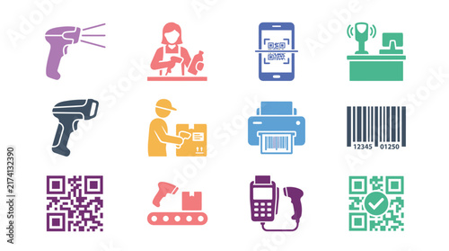 Collection of business technology icons.