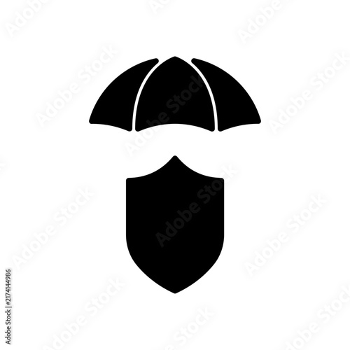Umbrella and shield icon