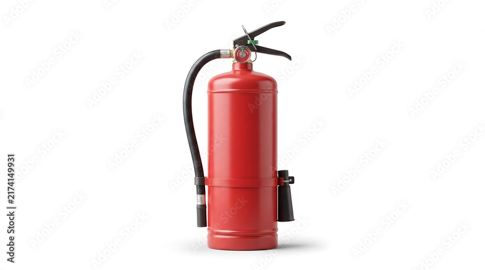 Obraz premium Fire extinguisher, front view, isolated on pure white background, hyperrealistic studio product photography