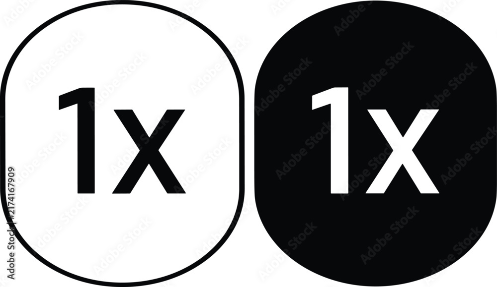 Naklejka premium One Times One Multiplication Symbols in Circles