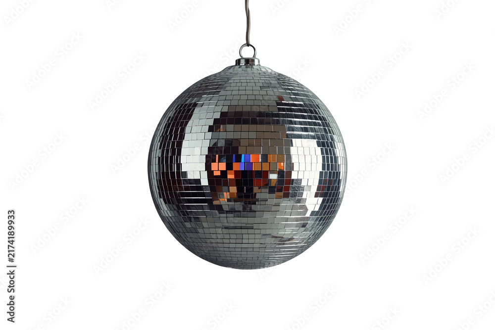 Obraz premium Hanging Silver Mirrored Disco Ball