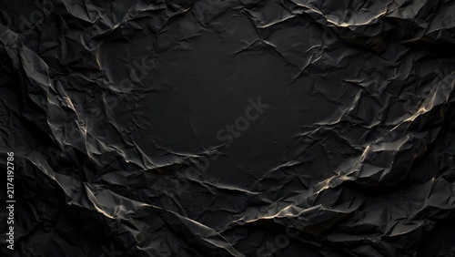 Dark, textured background with deep creases and subtle golden highlights