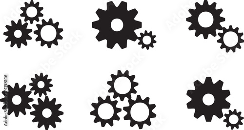 фотографія Black Gear Machinery Graphics for Technology and Industrial Branding