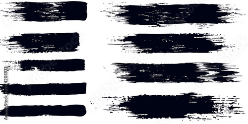Set of strokes stock with canvas paper texture