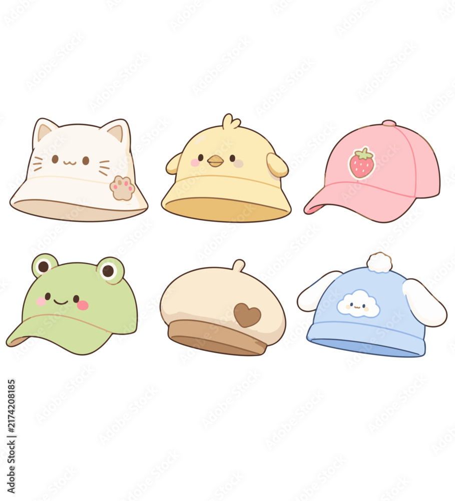 Fototapeta premium set of funny cartoon animal heads