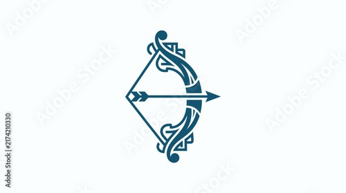 Elegant stylized bow and arrow symbol design.