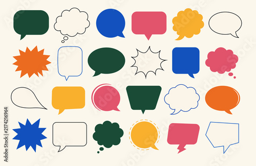 Obraz w ramie Speech Bubble and Comic Dialogue Icon Set