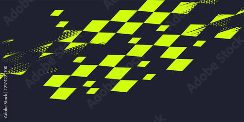 Racing background, sports race banner with dynamic grunge checkered shape ideal for sport themed events, racing posters, promotional flyers, cover, presentation backdrop and social media