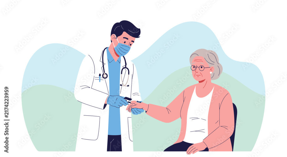 Fototapeta premium Medical Professional Examining Senior Patient For Treatment And Health Assessment