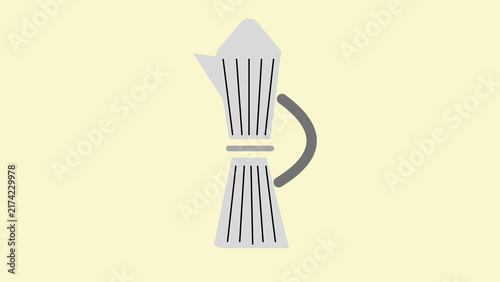 Fotografie Abstract Moka Pot Coffee Maker on Cream Background