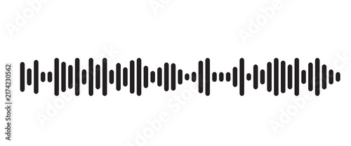 Fotografie Minimal black audio waveform with vertical sound bars on a light background